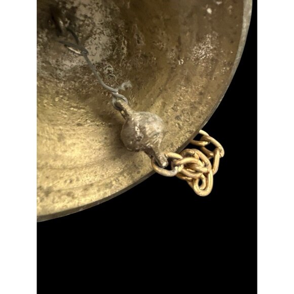 Solid Brass Wall Hanging Dinner School Bell Flared 3.75" diameter Vintage - Picture 4 of 8
